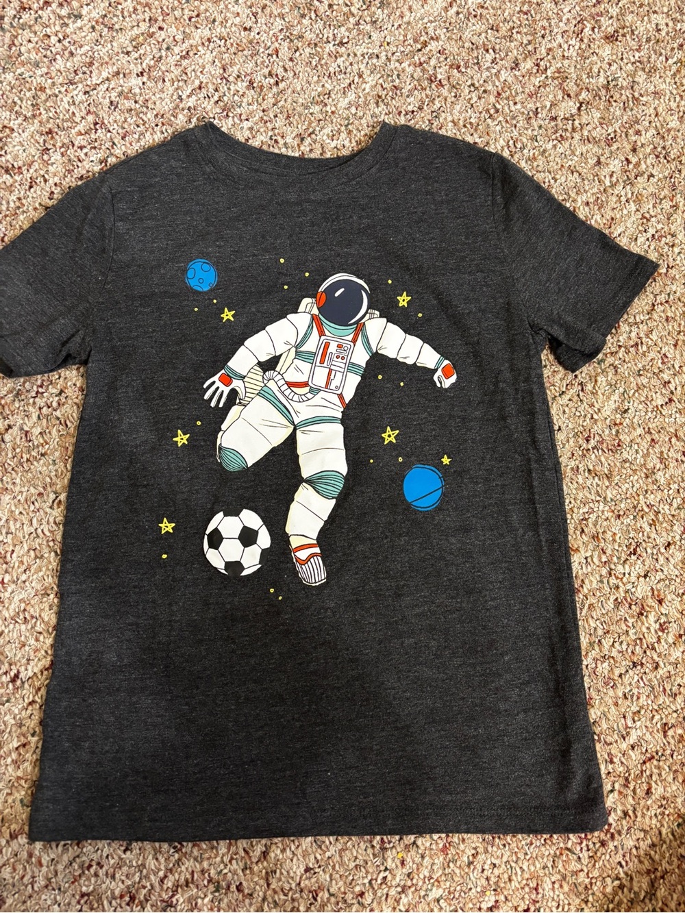 Gray Astronaut Soccer Graphic Tee